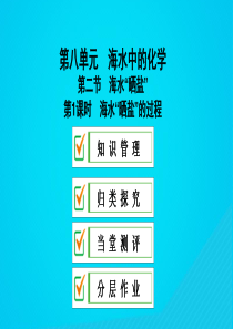 2018-2019学年九年级化学下册 第八单元 海水中的化学 第二节 海水“晒盐”第1课时 海水“晒