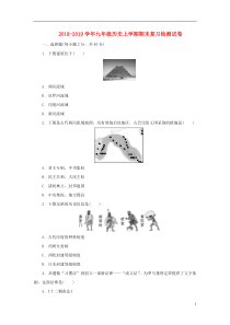 2018-2019学年九年级历史上学期期末复习检测试卷3