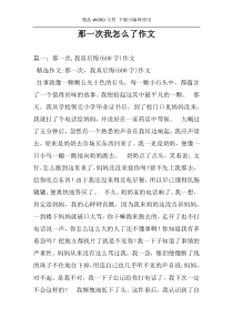 那一次我怎么了作文