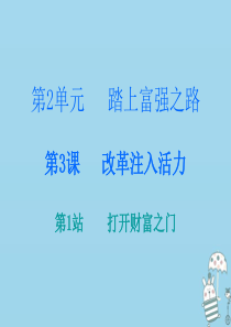 2018-2019学年九年级道德与法治上册 第2单元 踏上富强之路 第3课 改革注入活力 第1站打开