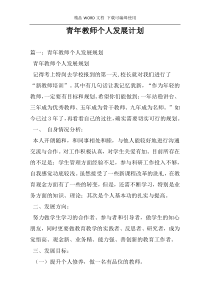 青年教师个人发展计划