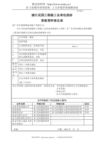 丽江花园工程施工总承包投标资格预审报名表