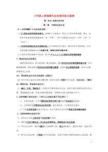 2018-2019学年八年级道德与法治上册 期末复习提纲 新人教版