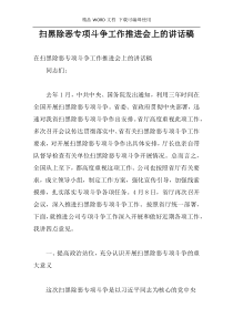 扫黑除恶专项斗争工作推进会上的讲话稿