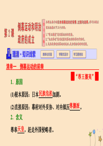 2018-2019学年高中历史 第八单元 日本明治维新 第2课 倒幕运动和明治政府的成立课件 新人教