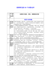 招商常见的50个问答话术