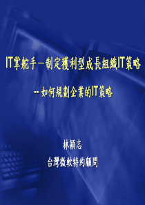 IT掌舵手-制定获利型成长组织IT策略