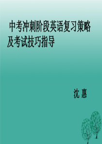 2019年整理中考冲刺阶段英语复习策略-及考试技巧指导.ppt