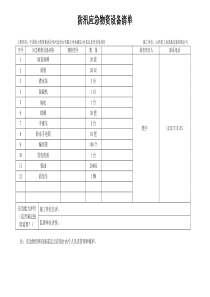 防汛应急物资设备清单