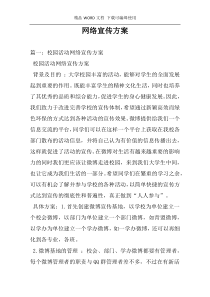 网络宣传方案