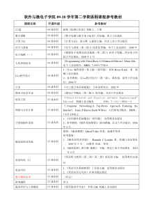 软件与微电子学院09-10学年第二学期本科课程参考教材