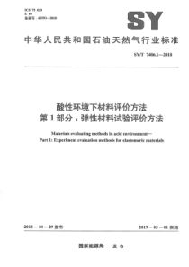 SY∕T 7406.1-2018 酸性环境下材料评价方法 第1部分弹性材料试验评价方法