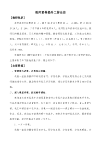 教师素养提升工作总结