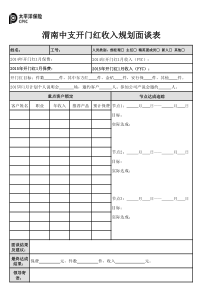 开门红收入规划面谈表