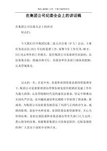 在集团公司纪委全会上的讲话稿