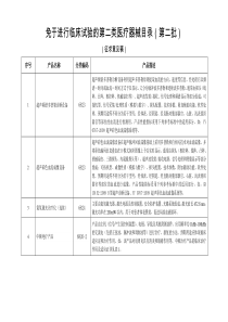 免于进行临床试验的第二类医疗器械目录(第二批)