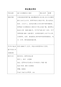 昆明市林业产业重点项目-昆明市林业产业重点招商项目