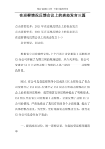 在巡察情况反馈会议上的表态发言三篇