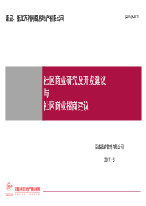 杭州社区商业研究及开发建议与社区商业招商建议-113p