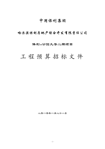 公园九号二期预算咨询招标文件