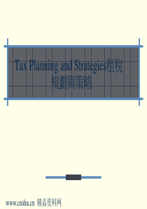 Tax Planning and Strategies租税规划与策略(ppt 64)