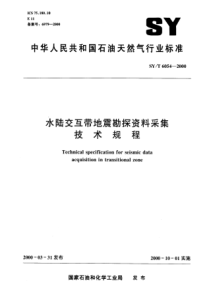 SY-T 6054-2000 水陆交互带地震勘探资料采集技术规程