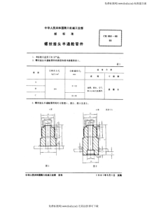 CB 953-1980 螺纹接头半通舱管件