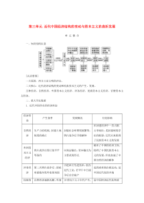 2019-2020学年高中历史 第三单元 近代中国经济结构的变动与资本主义的曲折发展单元整合教学案 