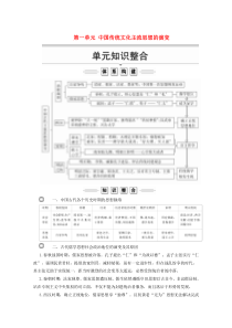 2019-2020学年高中历史 第一单元 中国传统文化主流思想的演变单元知识整合导学案 新人教版必修