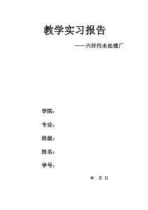 扬州六圩污水处理厂实习报告