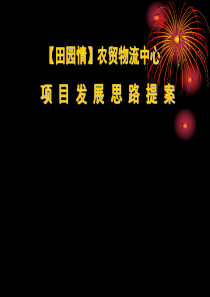 郑州田园情农贸物流中心项目发展思路提案--liangxj415