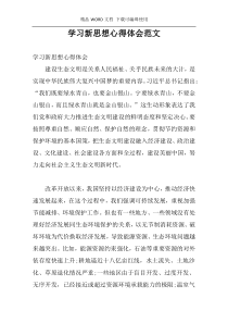 学习新思想心得体会范文