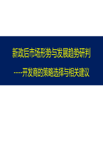 XXXX年房地产新政后开发商的策略选择与相关建议_42P