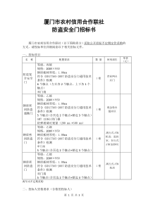 厦门市农村信用合作联社OA系统计算机设备招标