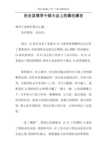 在全县领导干部大会上的离任感言