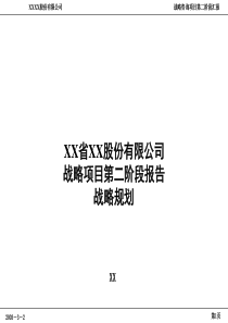 XX股份有限公司战略项目第二阶段报告战略规划