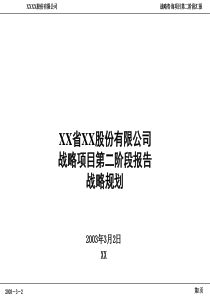 zdXX股份有限公司战略项目第二阶段报告战略规划