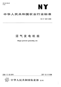 NYT 1223-2006 沼气发电机组