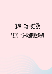 七年级数学下册第7章一次方程组专题五二元一次方程组的实际应用作业课件新版华东师大版