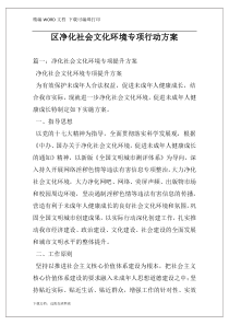 区净化社会文化环境专项行动方案