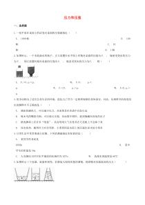 2021年中考物理必考点专项训练压力和压强含解析