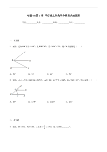 专题03平行线之和角平分线有关的图形备战2021中考数学解题方法系统训练