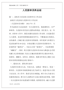 人民陪审员终总结