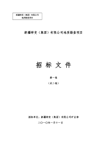 地质矿产调查项目招标文件(商务标)