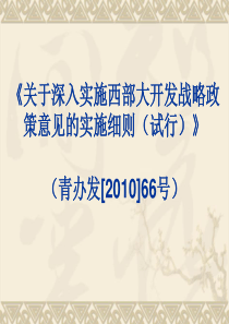 《关于深入实施西部大开发战略政策意见的实施细则(试行