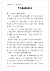 教师校本研修总结