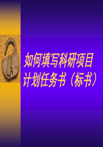 如何填写科研项目计划任务书(标书)