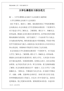 大学生暑假实习报告范文