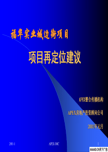 阿佩克思-福华实业城边街项目项目再定位建议