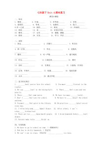 七年级英语下册 Unit 4 Don’t eat in class期末复习题课堂小测验（无答案）（新